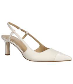 Cream Leather Alora Toe Cap Mid Sling