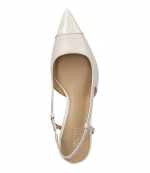 Cream Leather Alora Toe Cap Mid Sling
