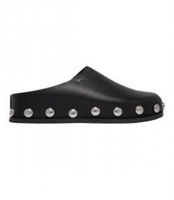 Black Leather Dome Studs Hensley Mule