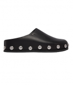 Black Leather Dome Studs Hensley Mule