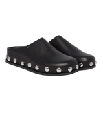 Black Leather Dome Studs Hensley Mule