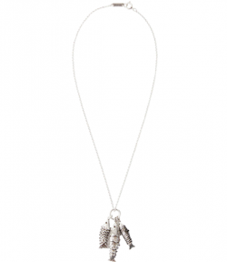 Silver River Necklace With Fish-Shaped Pendants