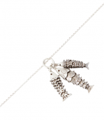 Silver River Necklace With Fish-Shaped Pendants