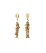Gold Fish-Fhaped Pendant Earring