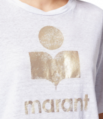 White/Light Gold Zewel Short-Sleeve Logo T-shirt