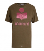 Khaki/Pink Zewel Short-Sleeve Logo T-shirt