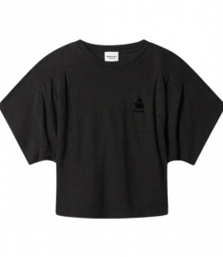 Black Kyanzae Linen T-shirt With Logo