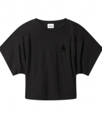 Black Kyanzae Linen T-shirt With Logo