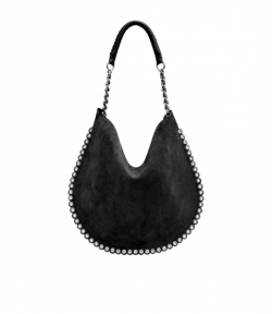 Black/Silver Oskan Hobo Soft Shoulder Bag