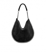 Black/Silver Oskan Hobo Soft Shoulder Bag
