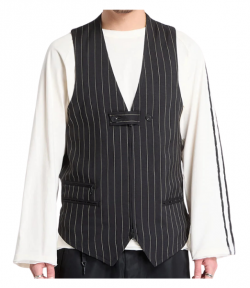 Black/White Sups Tailored Vest