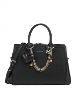 Black Leather Laila Md Satchel