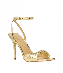 Pale Gold Met Embossed Snake Leather Kiana Sandal