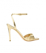 Pale Gold Met Embossed Snake Leather Kiana Sandal