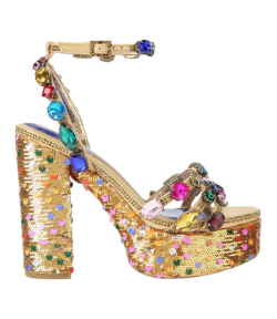 Gold Comb Sequin Kensington Jewel Platform