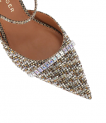 Beige Comb Strass Point Mule