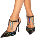 Black Comb Suede Kurt Crystal Point
