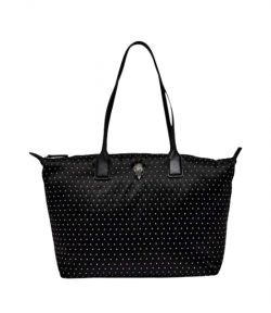 Black Nylon Recycled Shopper Studs