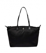 Black Nylon Recycled Shopper Studs