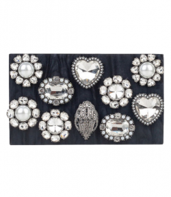 Black Crystal Box Clutch