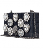 Black Crystal Box Clutch
