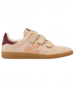 Pale Pink-Peach beth Low-Top Suede and Leather Sneakers