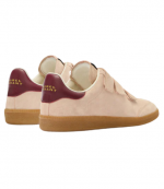 Pale Pink-Peach beth Low-Top Suede and Leather Sneakers