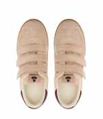 Pale Pink-Peach beth Low-Top Suede and Leather Sneakers