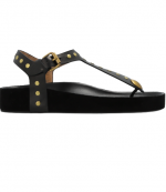 Black Leather Enore Sandals