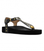 Black Leather Enore Sandals