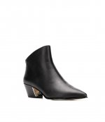 DKNY BASON ANCLE BLACK BOOTIE OIL CALF LEATHER