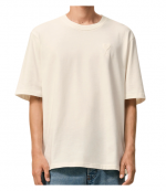 White Cream Big Ami De Coeur Heavy Jersey T-Shirt