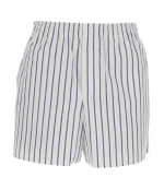 White/Blue Ink Cotton Poplin With Double Stripes Elasticated Shorts