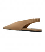Taupe Beige Nappa Leather Pointed Toe Slingback