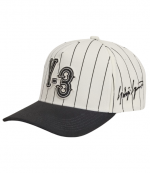 White Pinstri Cap
