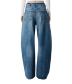Vintage Marbled Blue Prestyle Blow Up Jeans W/ Leather Belt And Boxer