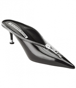 Black Akila Zip 65mm Closed Toe Mules