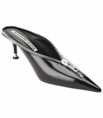 Black Akila Zip 65mm Closed Toe Mules