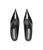 Black Akila Zip 65mm Closed Toe Mules