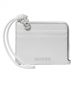 Optic White Leather Sm Card Case Wristlet
