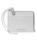 Optic White Leather Sm Card Case Wristlet