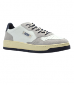White/Grey/Navy Blue Leather/Suede Medalist Low Man