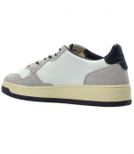White/Grey/Navy Blue Leather/Suede Medalist Low Man