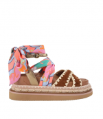 Tan Comb Orson Cross Scarf Sandal