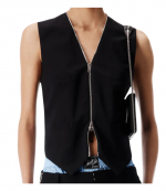Black Tailored Vest W/ Zipper
