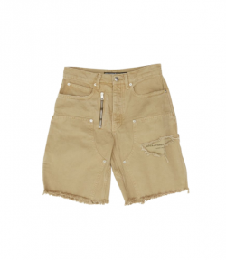 Vintage Army Green Mid Rise Carpenter Shorts W/ Zip
