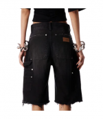 Vintage Black Mid Rise Carpenter Shorts W/ Zip
