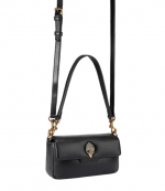 Leather Mini Oxford Black Crossbody Bag