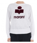 White/Burgundy Klowia Long Sleeve T-Shirt