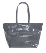 Navy Punch Large Tote Bag